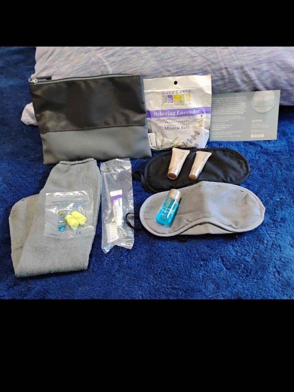 Gray Men's Travel Sleep Mask & Accessory Kit - Pack of Essentials